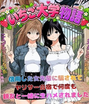 いちご大学物語〜信用した女先輩に騙されて親友と一緒にヤリサー合宿で何度も生ハメされました〜|にじのすな-処女